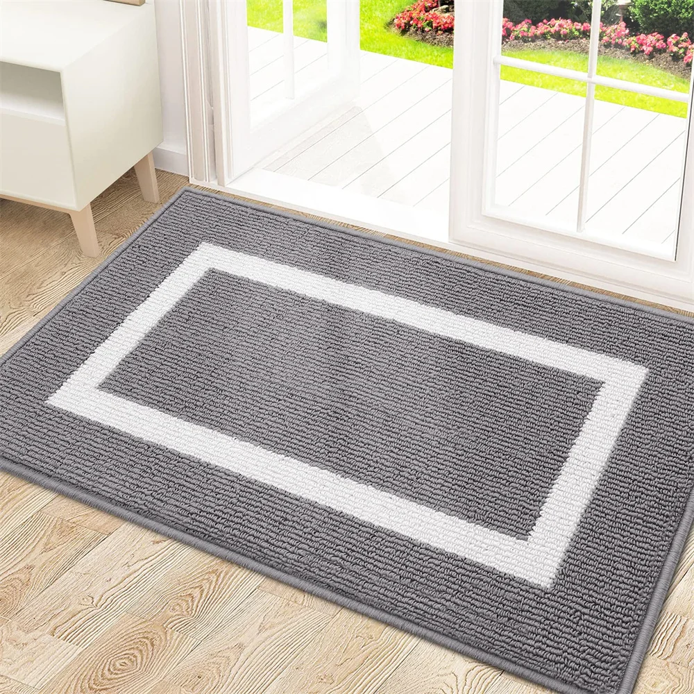 

Olanly Entrance Door Mat Absorbent Clean Foot Non-Slip Absorbent Resist Dirt Entrance Mat Washable Low-Profile Doormats Entryway