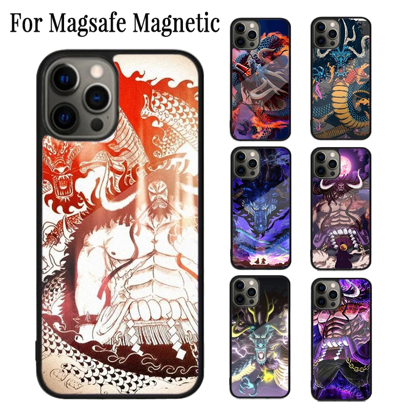 Магнитный чехол для iPhone 16 15 14 Plus 13 12 Mini 11 Pro Max Magsafe с рисунком аниме Kaido беспроводной