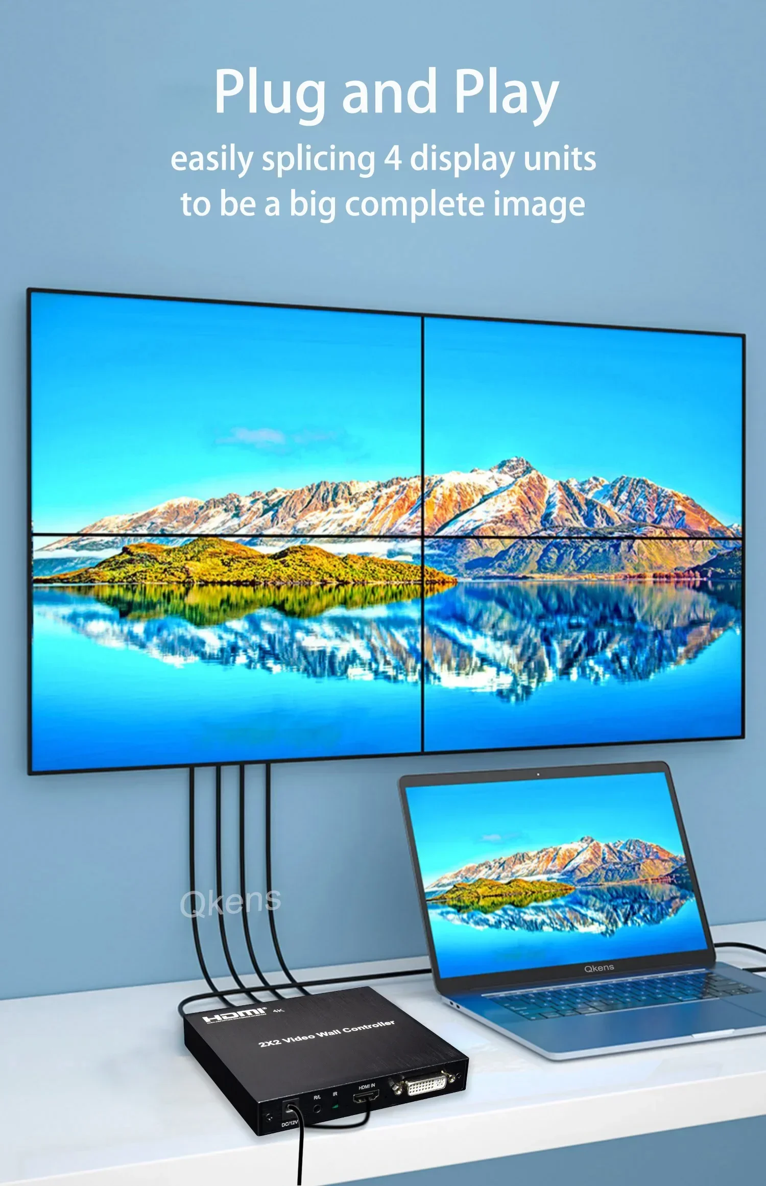 4k 2x2 HDMI настенный контроллер DVI TV процессор 1080P 60 Гц 1X2 1X4 1X3 2X1 3x1 4X1 4 шт. устройство