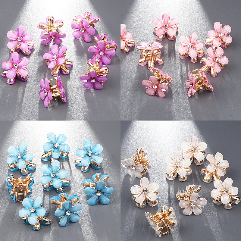 

Temperament crystal flower hairpin wedding small mini broken hair bangs grab clip headgear double-sided hair clip styling tool
