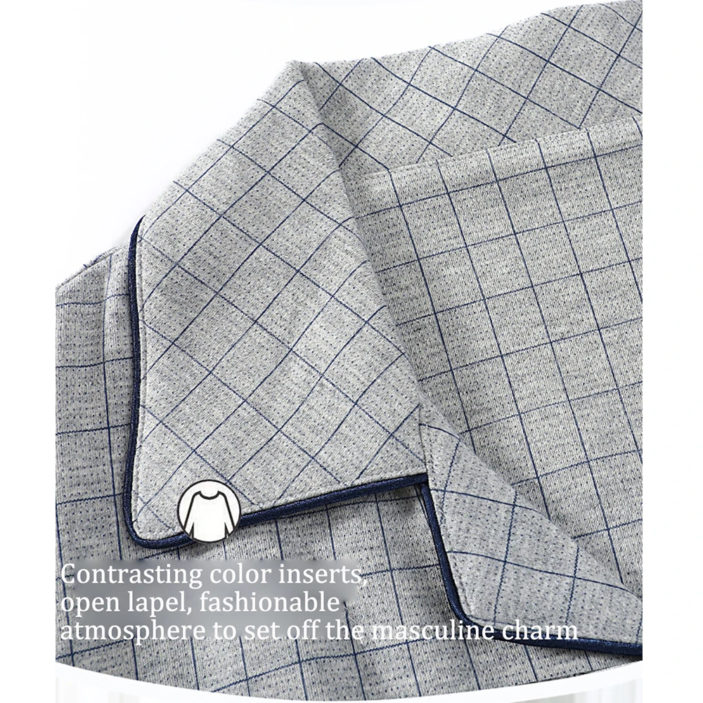 100% Cotton 4XL Men Pajama Sets Trendyol Plaid Simple Letter Embroidery Loose Sleep Tops Widen Elastic Waist Pijama Male Pajamas