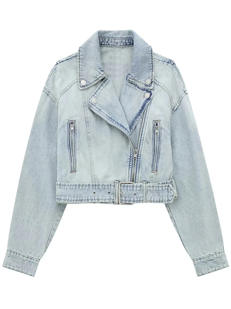 

Женское джинсовое пальто с длинными рукавами и карманами, в стиле ретро