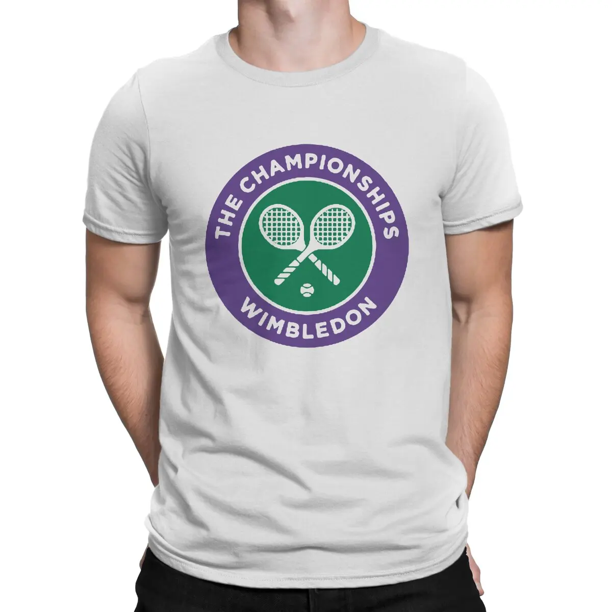 

Wimbledon Championships Man's TShirt Tennis Evolution Crewneck Tops 100% Cotton T Shirt Funny Top Quality Birthday Gifts