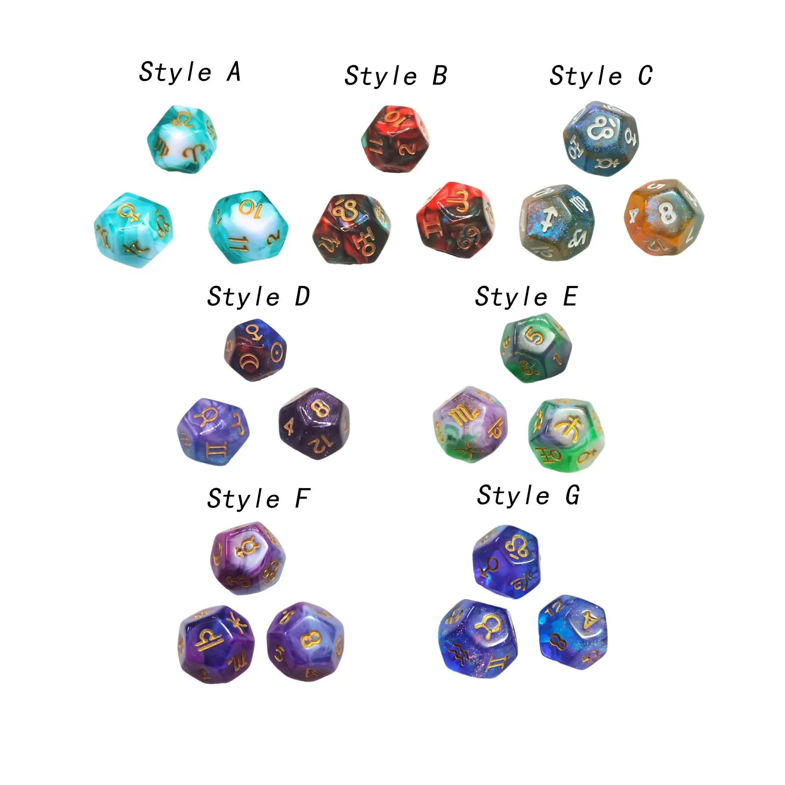 3 шт. D12 многогранные игральные кости