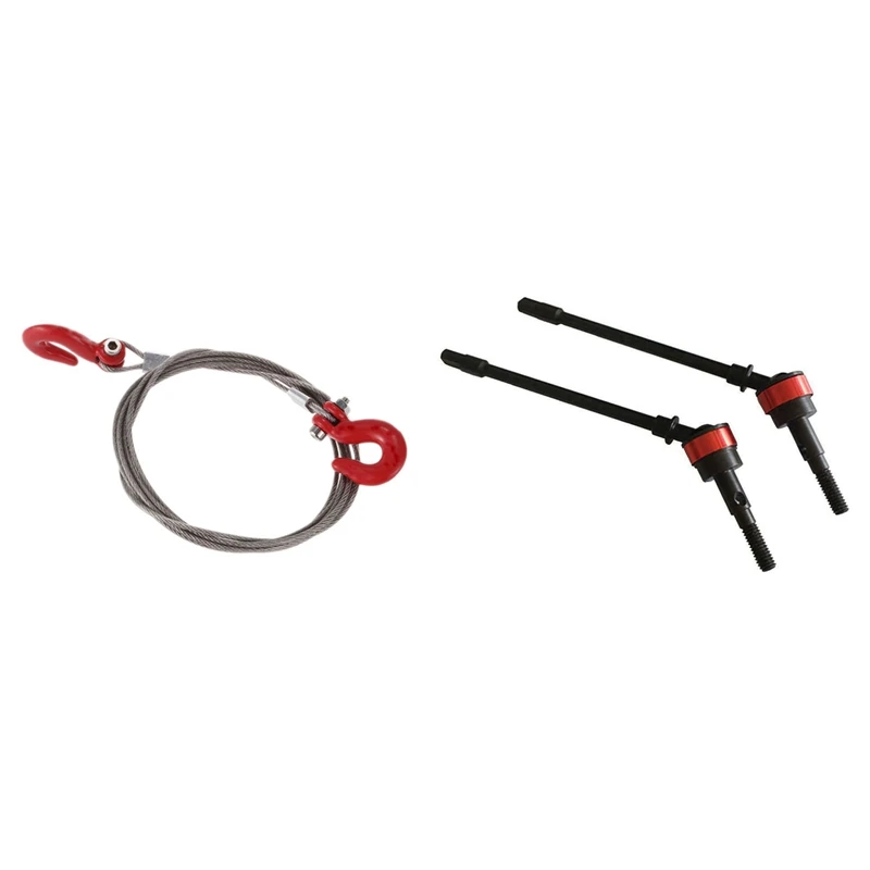 

Буксировочный трос и крючки для SCX10 Wraith Axial D90 с 1 парой ведущих валов Cvd, передняя ось для Axial Scx10 Crawler Rc Car