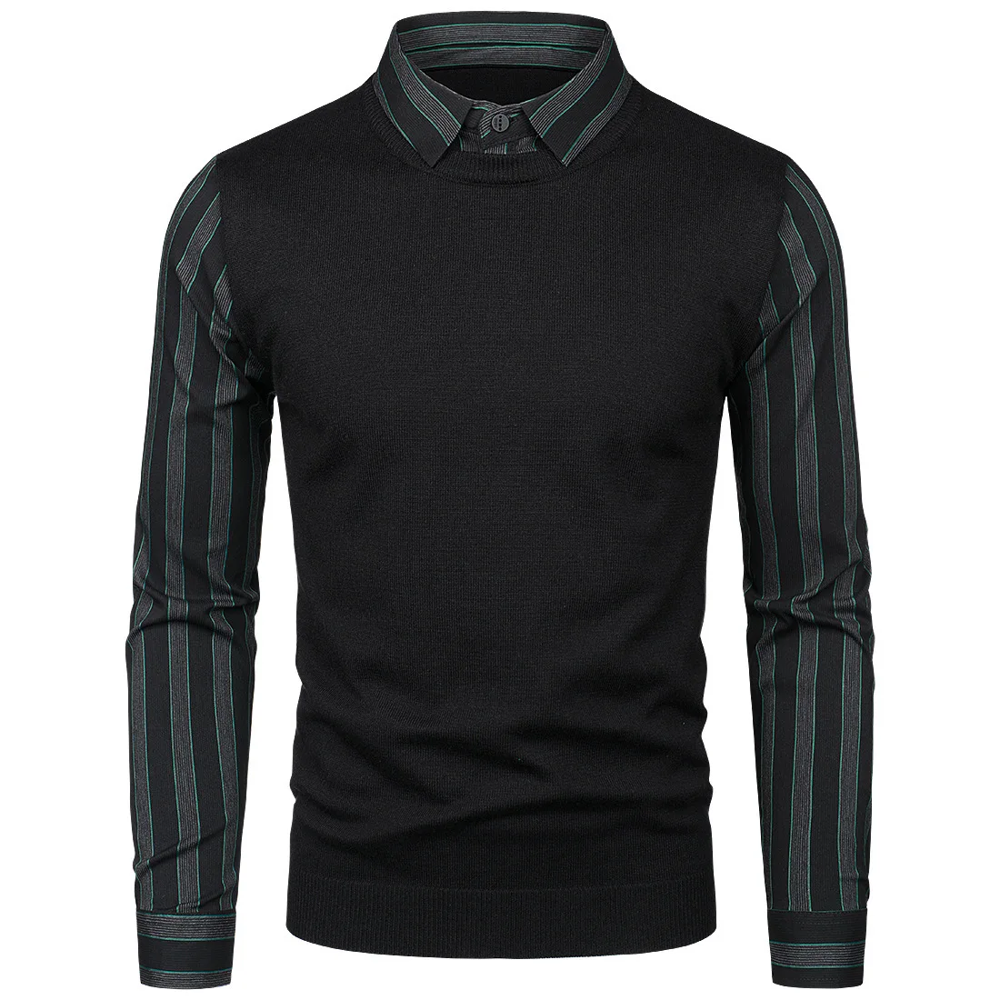 Новинка 2022 Осенний облегающий мужской Молодежный вязаный свитер с имитацией