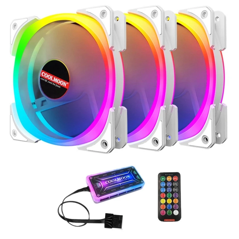 

COOLMOON Shuangjiao I Chassis Fan Set, 12Cmrgb Dual-Ring Silent Cooling Fan Set
