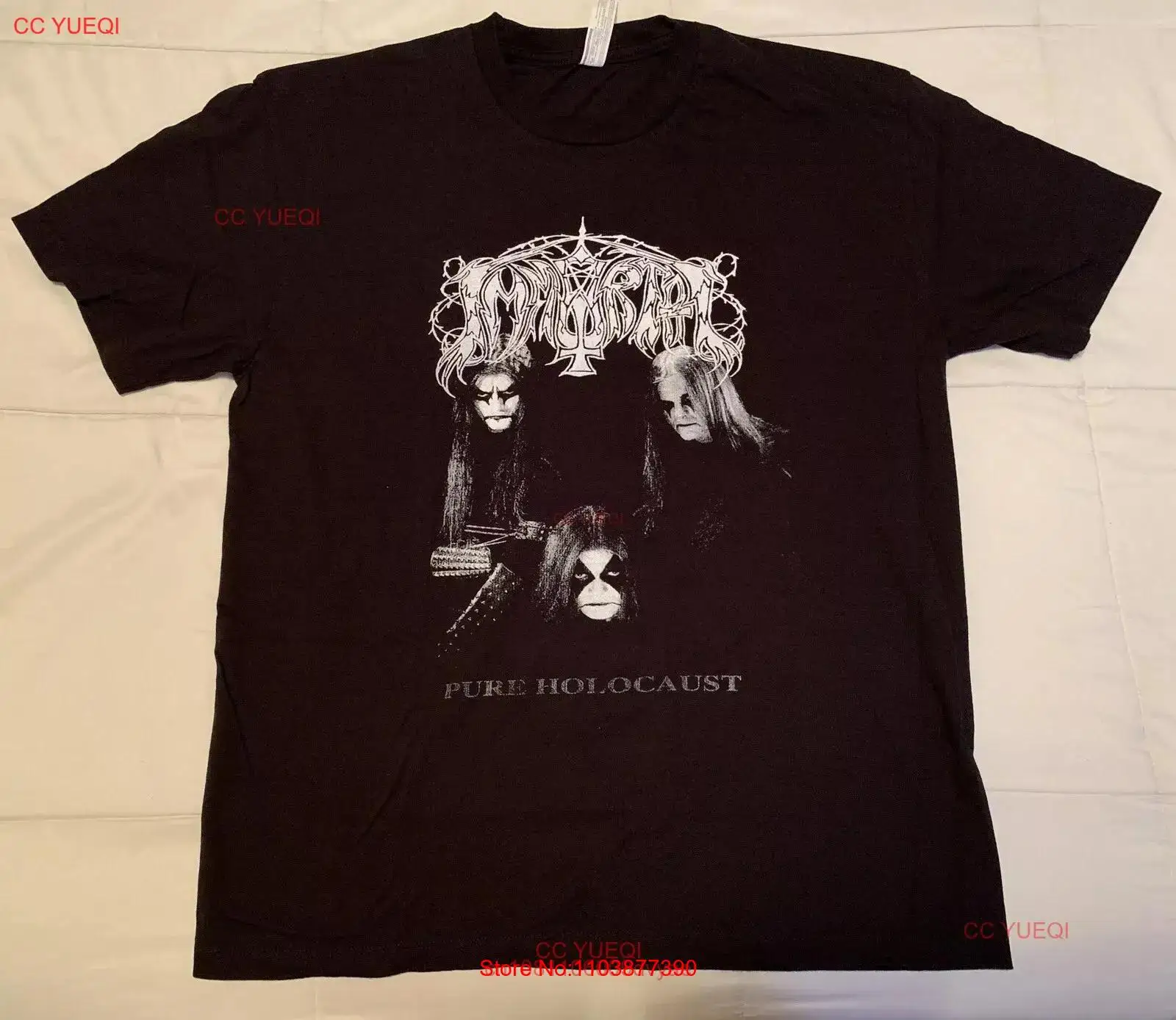 Футболка Immortal Pure Holocaust XL с норвежским черным металлическим ремешком и длинными