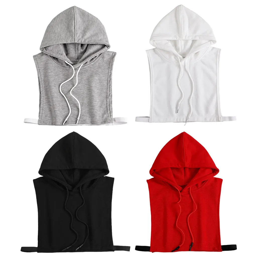 

Women's Half Blouse False Collar Detachable Collar for Sweater Hoodie with Hat