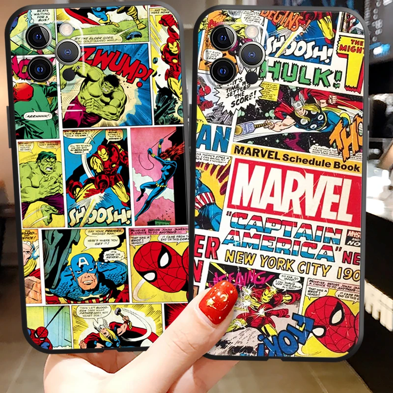 

Marvel Avengers US Phone Cases For iPhone 11 12 Pro MAX 6S 7 8 Plus XS MAX 12 13 Mini X XR SE 2020 Carcasa Funda Back Cover