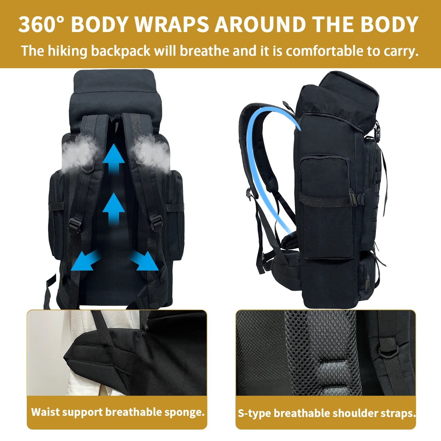 Походный рюкзак для кемпинга 80 л спортивный путешествий на открытом воздухе