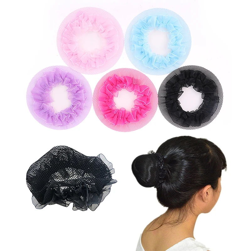 

1Pcs Bun Snood Girl Hair Net Cover Ballet Set Hair Accessories Skating Crochet Women Elastic Solid Mesh Hair Net Dance Headwear