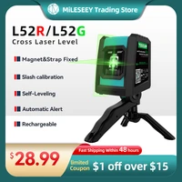 mileseey laser level 2512 lines 3d redgreen rechargeable gauge self leveling vertical cross leveling with tripod for home