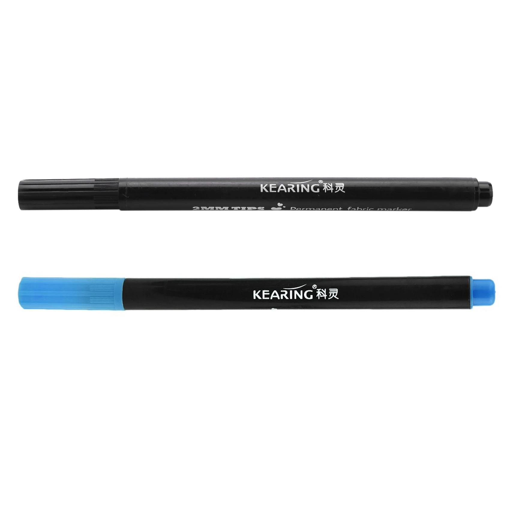 

2 X Fabric Marker Pens Permanent Colors For DIY Textile Clothes T-Shirt Shoes, Black & Blue