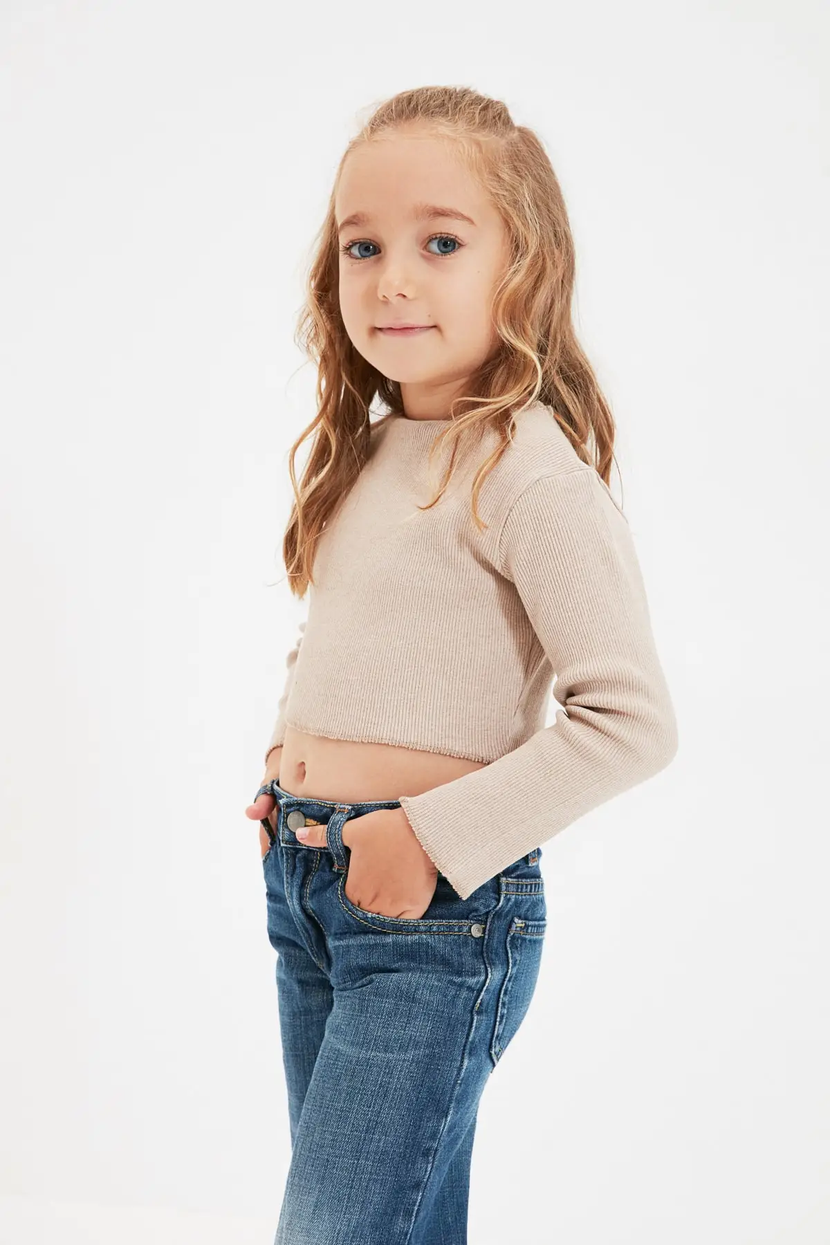 

Trendyol Ribbed Female Child Knitted Blouse TKDAW22BZ0696