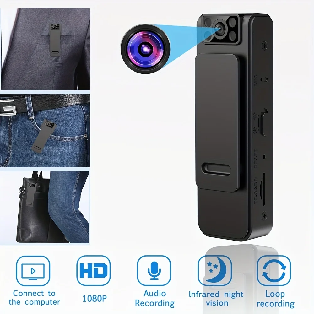 

1080P Full HD Mini Body Camera with Audio - Perfect for Law Enforcement, Civilians, Security Guards, and More!