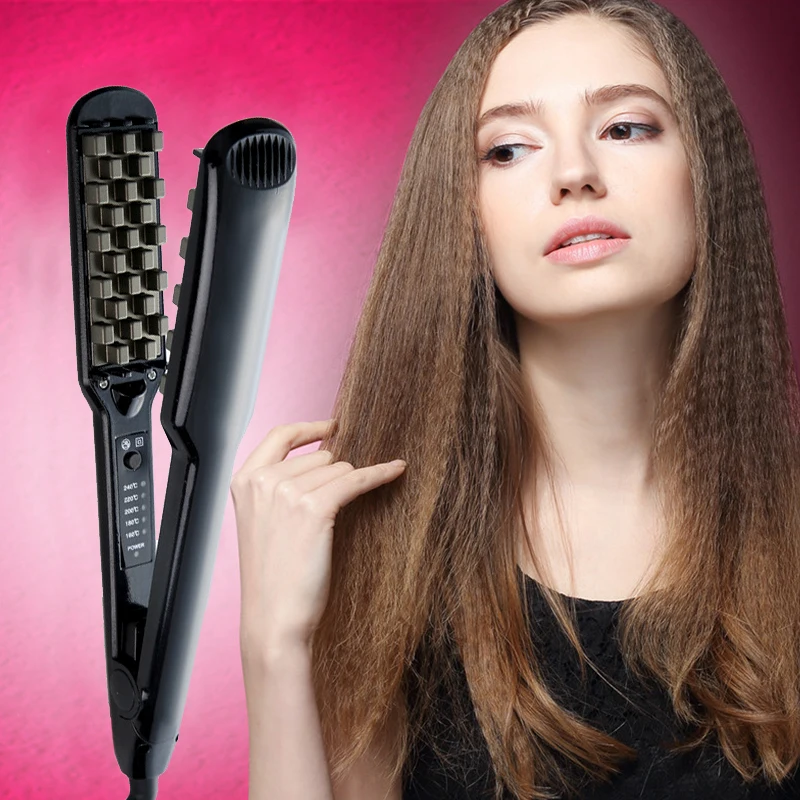 

Volumizing Curling Hair Grid Straightener Corn Wave Electric Hot Heating Volume Crimper Fluffy Corrugated Flat Iron Curler Tools