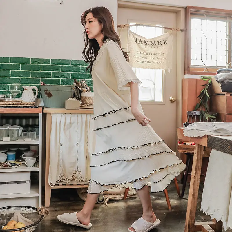 Элегантные ночные рубашки принцессы Женские Длинные повседневные удобные для