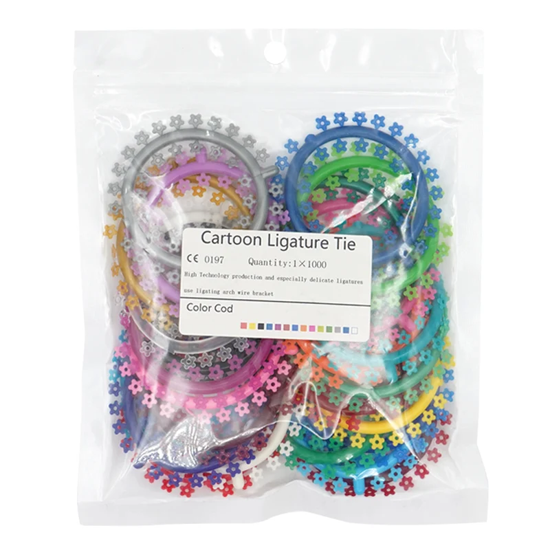 

Dental 40 Pcs/Pack Circle Shape Dental Orthodontic Elastic Ligature Tie For Dental Clinic