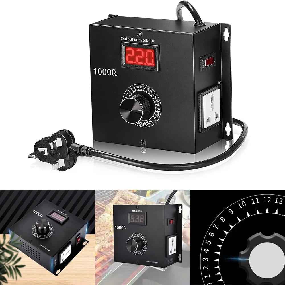 

10000W Electrical Voltage Regulator Controller Converter Electronic High-Power Regulator Transformer Fan Stepless Temperature