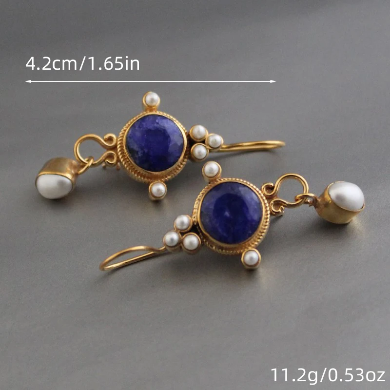 Винтажные круглые геометрические серьги с искусственным жемчугом и зелеными