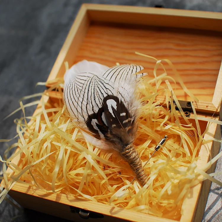 Merlin Handmade Brooch High Quali Natural Feather Design Wedding Host Western European Par Gift