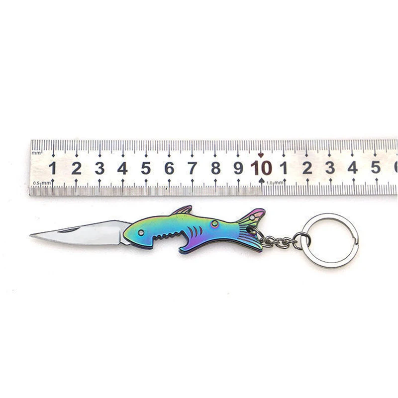 Открывалка для пива в уличном стиле брелок ключей форме акулы складной нож