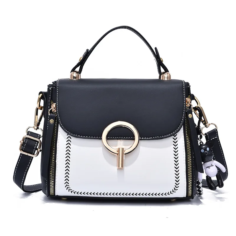 

New Contrast Color Leather Crossbody Bags for Women Travel Handbag Fashion Simple Shoulder Messenger Bag Ladies CrossBody Bag