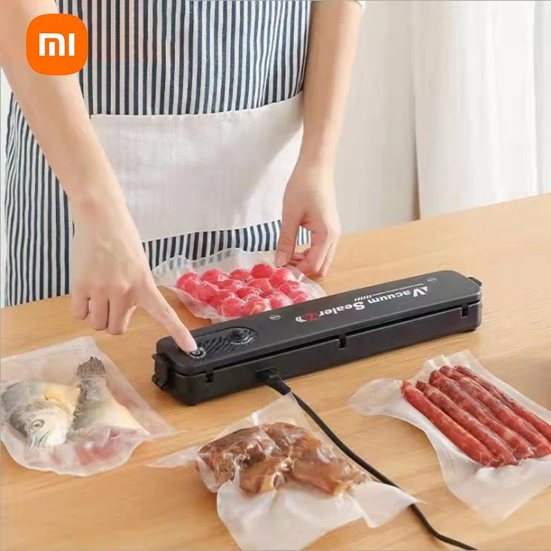 

Xiaomi 220V Household Food Vacuum Sealer Food Packaging Machine Film Sealer Vacuum Packer With 10pcs Vacuum Bags Storage Food