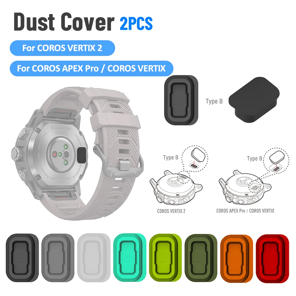 

2PCS New Dust Plug Cover Cap Compatible With Coros APEX 42mm/46mm Coros PACE 2 Coros APEX Pro Coros VERTIX/VERTIX 2 Accessories