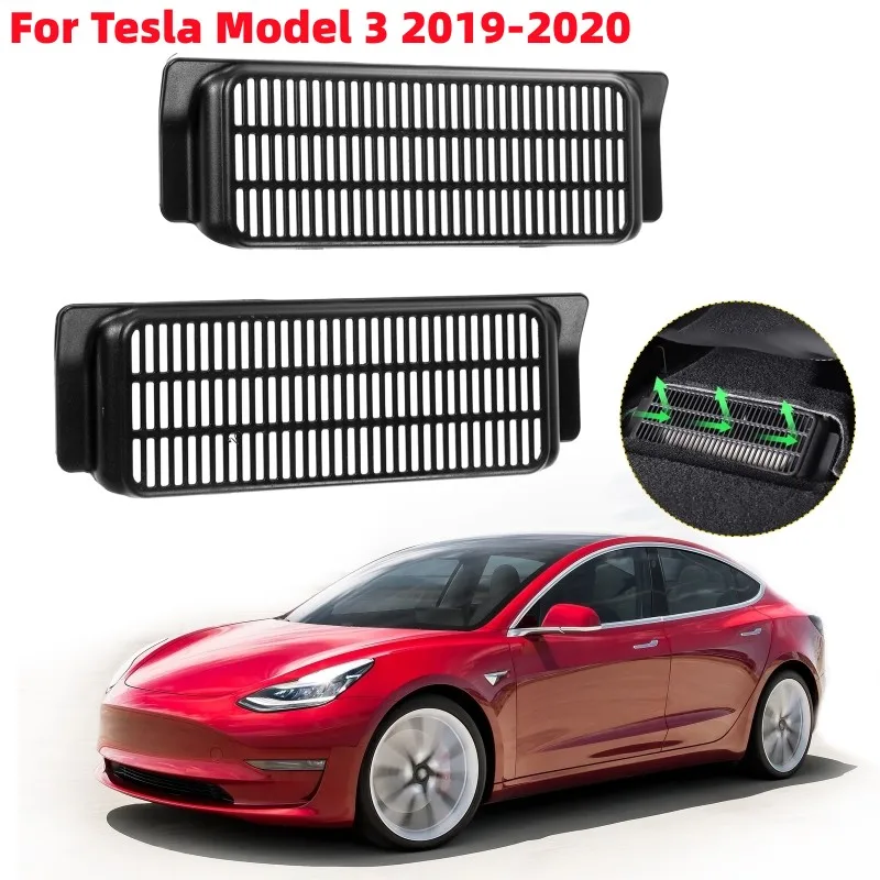 

2Pcs/Set Car Rear Seat Air Outlet Mask Protective Cover For Tesla Model 3 2019-2020