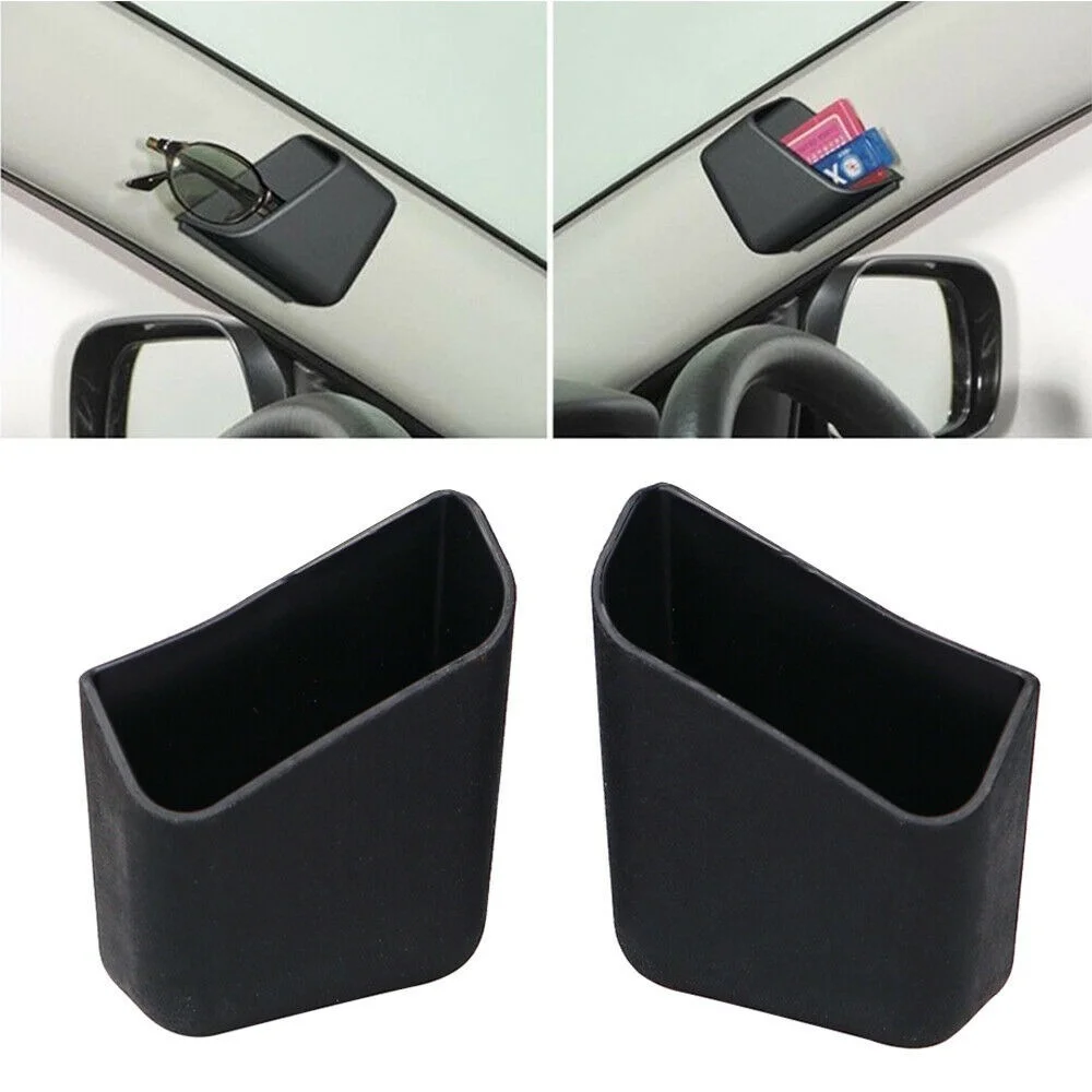 

2pcs Car Accessories Phone Card key Organizer Interior Storage Box Holder Black