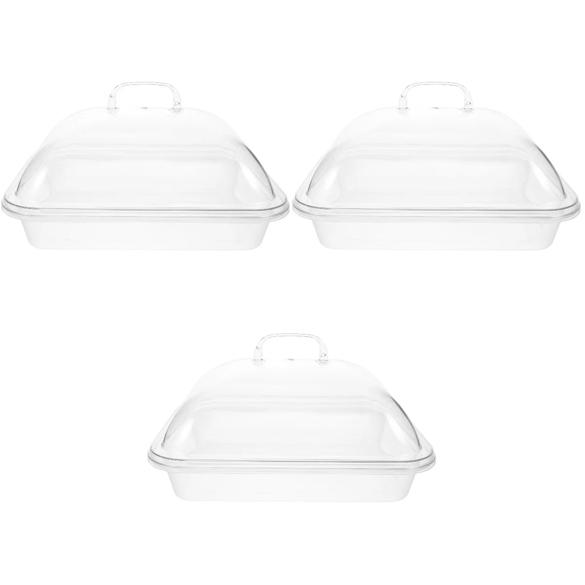 

3x Fruit Serving Clear Serving Tray, Dessert Tray Desktop Fruit Tray for Restaurant Kitchen Home