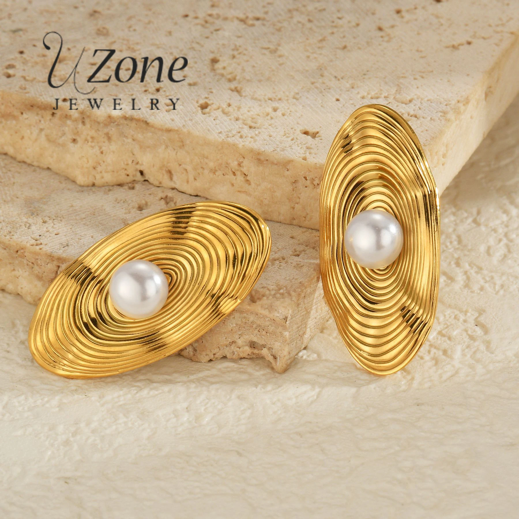 UZone модные серьги золотого цвета с искусственным жемчугом для женщин