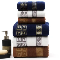 cotton towel set for adults 2 face hand towel 1 bath towel bathroom solid color blue white terry washcloth travel sports towels