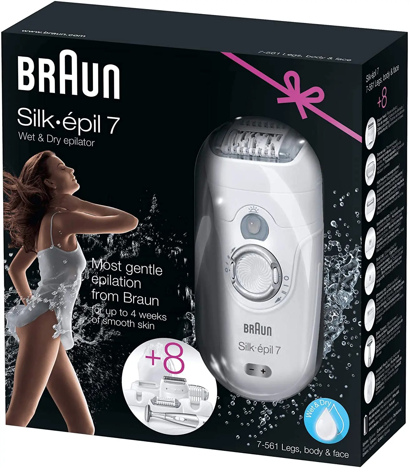 

Braun silk-epil 7 7561 wet and dry epilator women cordless for removal and hair removal 8 extras including the Bikini Wax,professional epilator laser,hifu machine,Depilator,trimmer for intimate areas,Hair removal