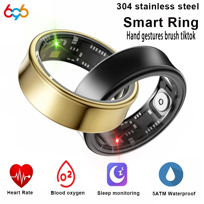 Смарт-кольцо для здоровья пара спорт фитнес 24 часа пульс кислород в крови монитор