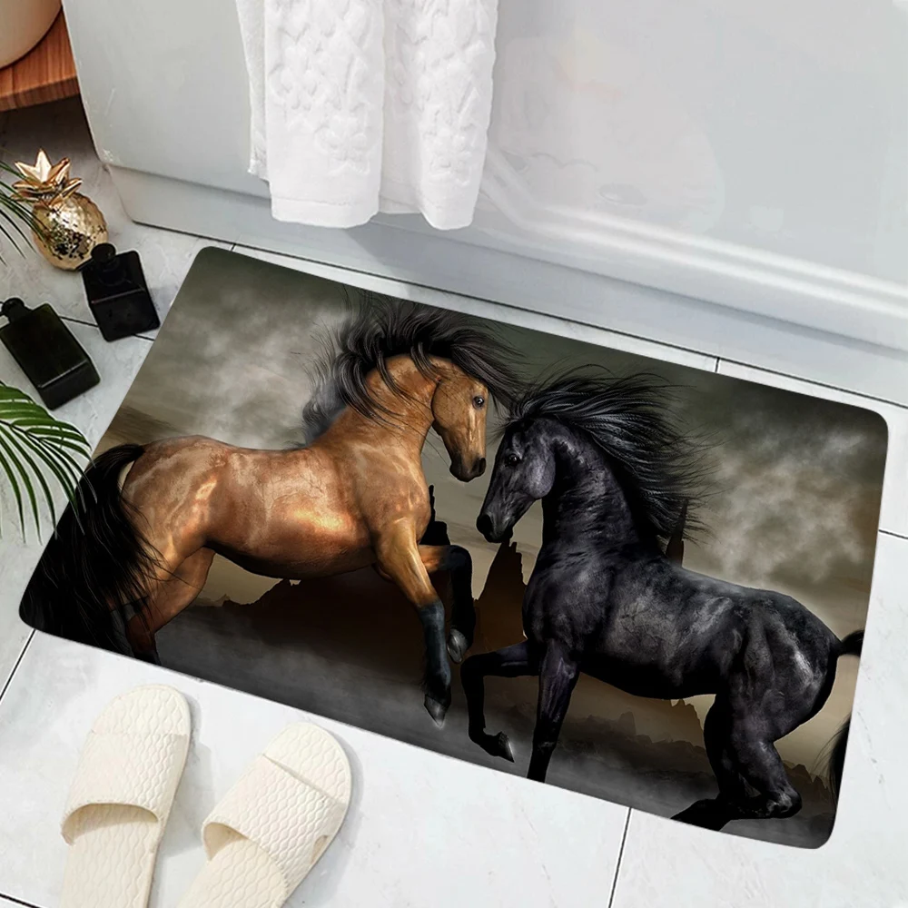 

Appaloosa Horse House Doormat Bedroom Decor 3D Printing Animal Floor Door Mat Non-Slip Soft Flannel Carpet Outdoor Mat