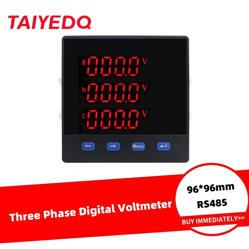 

3 Phase 4 Wire LED Three-Phase Smart Quality Digital Meter Voltmeter with RS485 40~65Hz