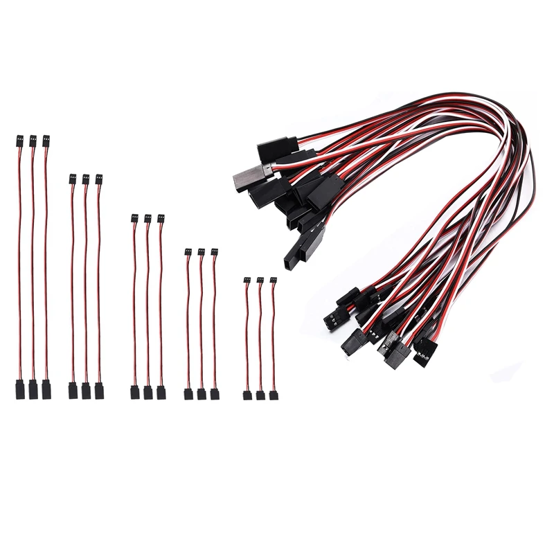 

15 Pieces Model Aircraft Extension Line Servo Extension Male To Female Cable (3.9 Inch,5.9 Inch,11.8 Inch,19.7 Inch,23.6 Inch)