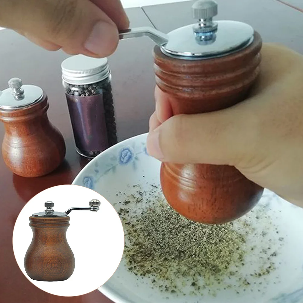 

Grinding Bottle Seasoning Grinder Wooden Pepper Grinders Mill Salt Shaker Kitchen Tool