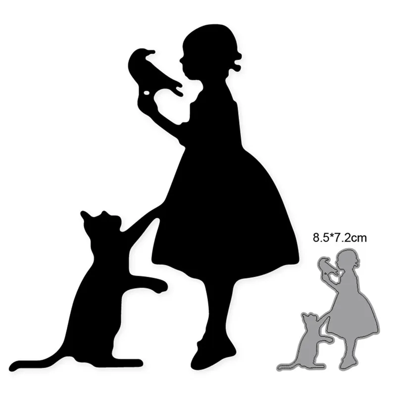 штампы для скрапбукинга Металлические в форме сердца и дождя девушек вырезания