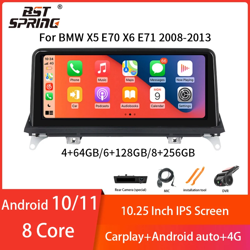 

Беспроводное Автомобильное мультимедийное устройство Apple CarPlay Android для BMW X5 F15 2014-2017 BMW X5 E70/X6 E71 20007-2013, автомобильное радио, головное устройство