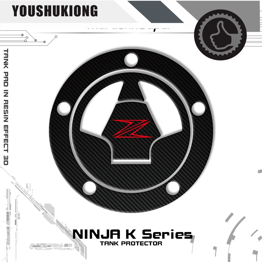 

Fit ALL 06-14 Z1000 Z1000SX NINJA1000 14-15 3D Carbon Fiber Tank Gas Cap Pad Filler Cover Sticker Decals