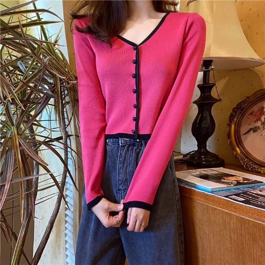 

Черный женский офисный пуловер OL для девушек, женский свитер для девушек, вязаные топы с V-образным вырезом, плотные женские свитера, топ, пальто, тканевый свитер