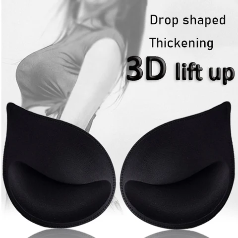 3D Push Up Sponge Bra Pads for Bikini Women Underwear Small breast Lift Plasticity Padded Bra Lining Swimsuit Bra Inserts