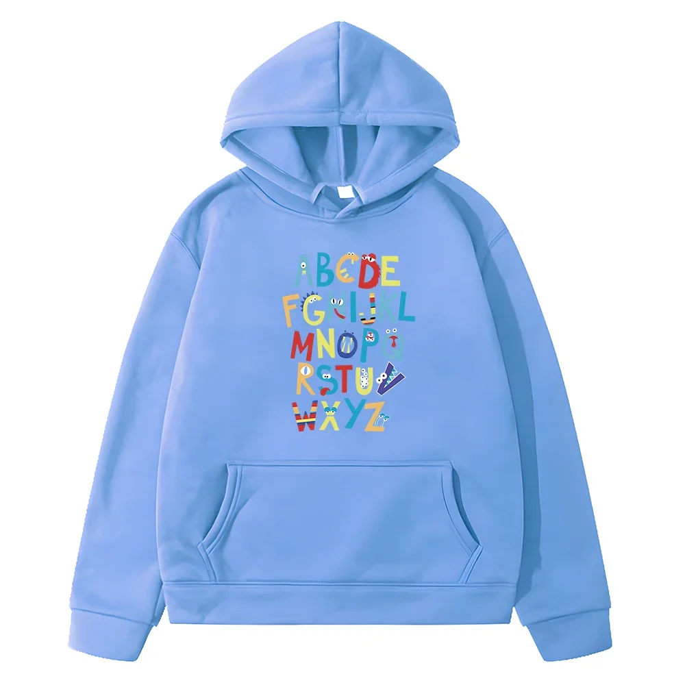 Толстовка с капюшоном и принтом алфавита y2k