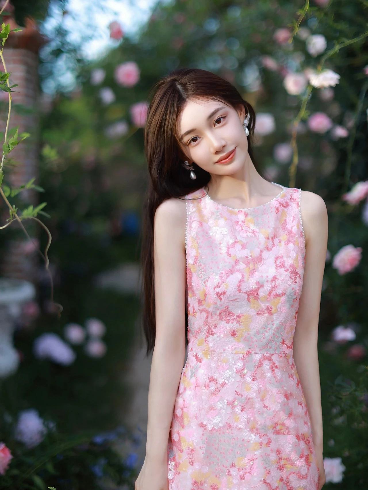 Женская одежда M новинка весны 2024 серия Gao Ding платье без рукавов с вышивкой и