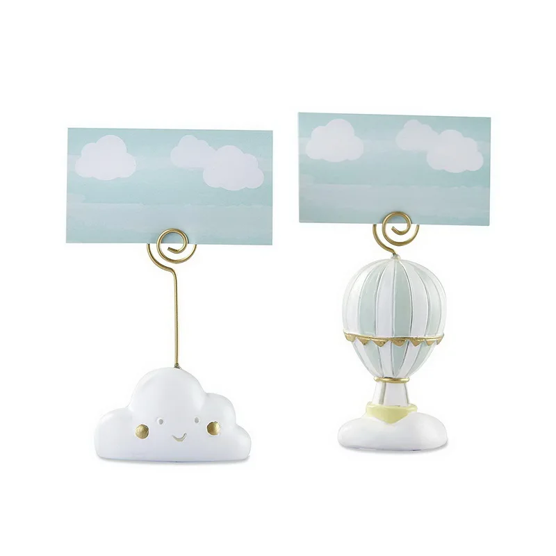 

15PCS Up In The Air Place Card Holder White Cloud/Hot Air Balloon Table Name Cards Clip Wedding Favors Party Decoration Supplies