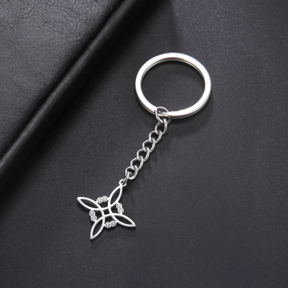 

COOLTIME Witch Knot Pendant Keychain for Men Women Stainless Steel Vintage Wicca Car Key Chain Keyring Amulet Jewlery Gift